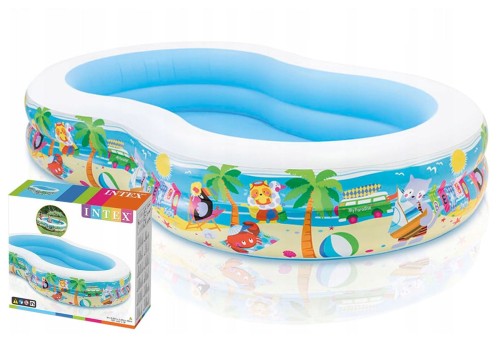 Basen dmuchany kolorowy dla dzieci wzór 262x160 cm