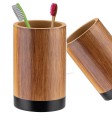 Kubek na szczoteczki brązowy 11 cm Wood