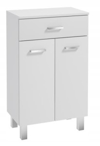 Szafka łazienkowa 50x85cm stojąca na nóżkach biały połysk Mea