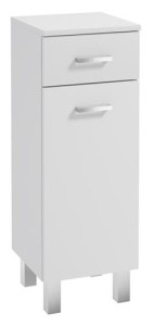 Szafka łazienkowa stojąca 85x30 cm wąska biały połysk Mea