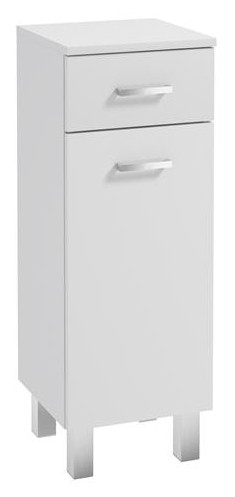 Szafka łazienkowa stojąca 85x30 cm wąska biały połysk Mea