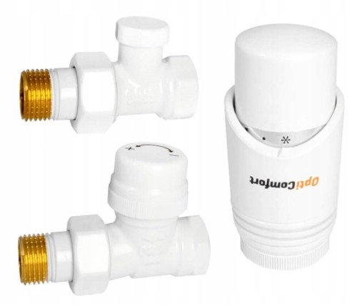 Zestaw termostatyczny prosty do grzejników biały