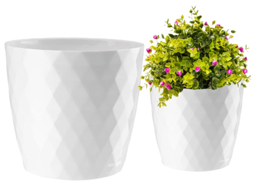Doniczka plastikowa okrągła biała 20 cm Cristal