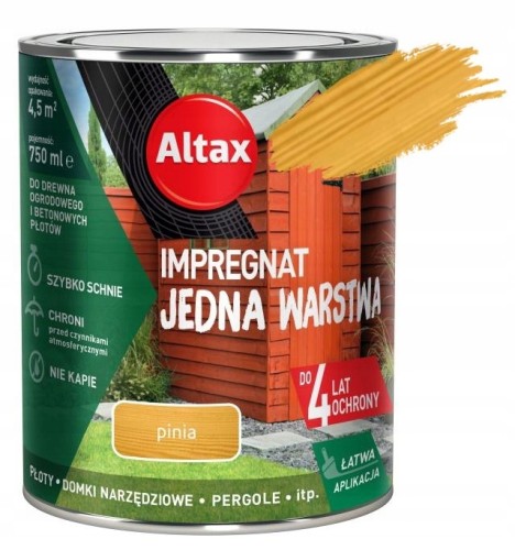 Impregnat jedna warstwa do drewna i betonu pinia 0,75l
