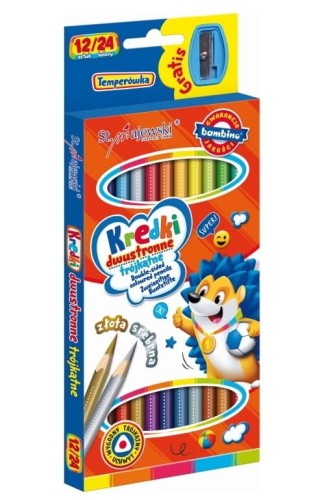 Kredki ołówkowe dwustronne 24 kolory