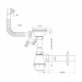 Syfon do zlewu fi 90 mm butelkowy z przelewem