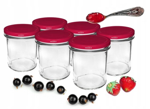 Słoiki na przetwory z zakrętkami 6 szt 346 ml