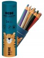 Kredki ołówkowe w tubie wytrzymałe 24 kolory
