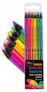 Kredki ołówkowe neonowe wytrzymałe Olo 6 kolorów