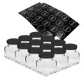 Słoiczki na przyprawy 120 ml 12 szt + 30 naklejek