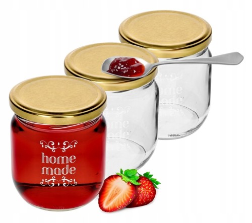 Słoiki na dżemy z zakrętkami 3 szt 425 ml