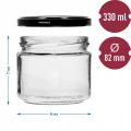 Słoiki na przetwory z zakrętkami 6 szt 330 ml