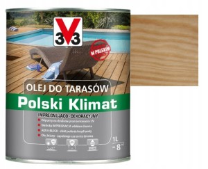 Olej do tarasów drewnianych bezbarwny ochronny 1l