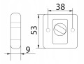 Szyld dolny WC kwadratowy czarny mat PLT-26
