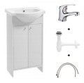 Zestaw łazienkowy szafka z umywalką 50 biała + bateria i syfon Diana