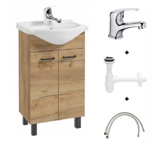Zestaw łazienkowy szafka z umywalką 50 dąb craft Mea