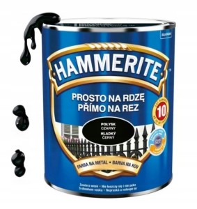 Hammerite Farba do metalu prosto na rdzę czarny połysk 0,7 l