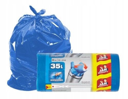 Jan Niezbędny worki na śmieci niebieskie na papier 30 szt 35l 