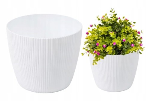 Doniczka osłonka plastikowa biała 11 cm Magnolia Jumper