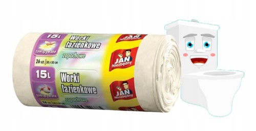 Jan Niezbędny worki na śmieci łazienkowe zawiązywane zapachowe 15l 26 szt