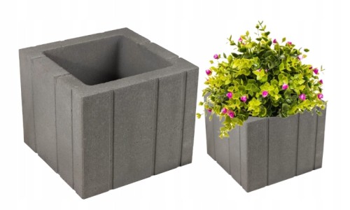Donica ogrodowa grafitowa betonowa Tigela 40 x 40 x 33 cm