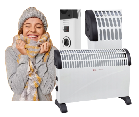 Grzejnik konwektorowy elektryczny biały 2000W energooszczędny