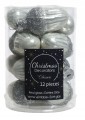 Bombki srebrne szklane żołędzie zestaw 12 sztuk 3x4cm