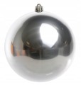 Bombka srebrna okrągła plastikowa nietłukąca 1szt 20 cm