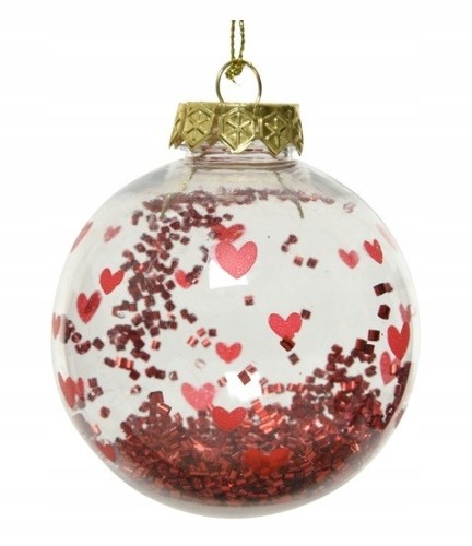 Bombka przezroczysta z konfetti plastikowa nietłukąca 1szt