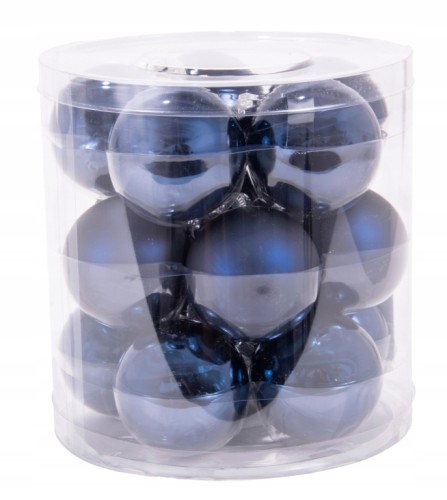 Bombki świąteczne szklane granatowe 6 cm zestaw 15 sztuk