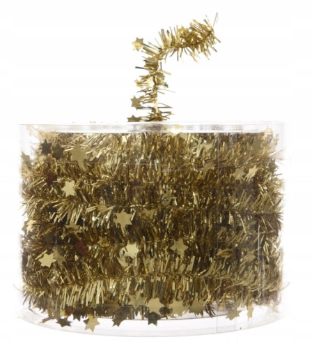 Girlanda na choinkę w gwiazdy złota świąteczna 700 cm