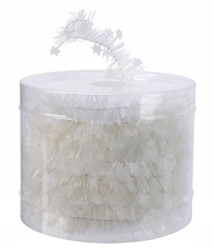 Girlanda na choinkę w gwiazdy biała świąteczna 700 cm