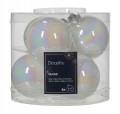 Bombki świąteczne szklane białe 6 cm zestaw 6 sztuk