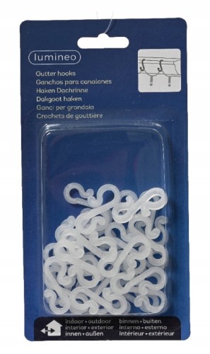 Haczyki do wieszania lampek świątecznych białe uniwersalne 24szt