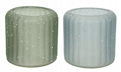 Świecznik szklany ozdobny w kropki 7,5 x 8 cm 1szt