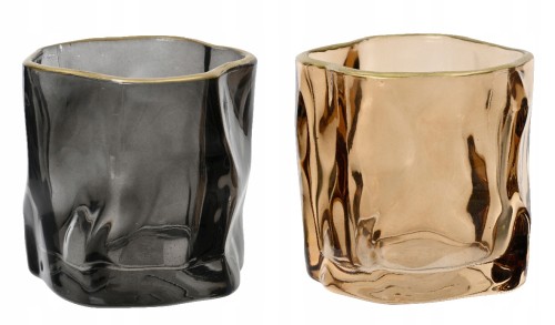 Świecznik szklany na tealighty ozdobny 7,5 x 8 cm 1szt