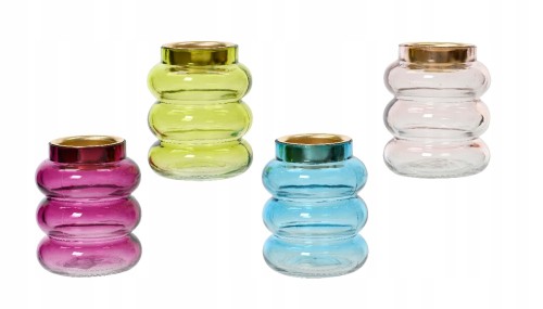 Świecznik szklany na tealighty ozdobny 8,5 x 7 cm 1szt