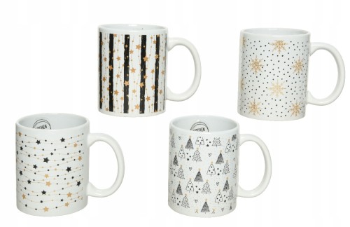 Kubek ceramiczny świąteczny na kawę biały 12 x 8 x 9,4 cm 1szt