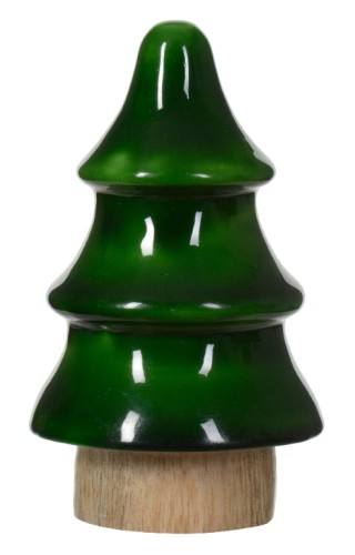 Choinka figurka świąteczna drewniana zielona 11 x 6,5 cm