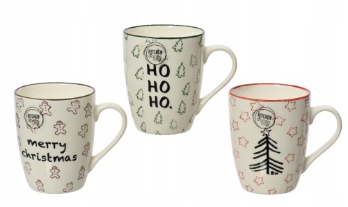 Kubek porcelanowy świąteczny biały na kawę 10,3 x 8 cm 1szt