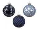 Bombka na choinkę szklana niebieska brokatowa 10cm 1szt