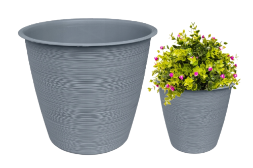 Doniczka plastikowa okrągła jasno-szara 20 cm Furu