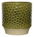 Osłonka ceramiczna na kwiaty zielona 13 x 13 cm