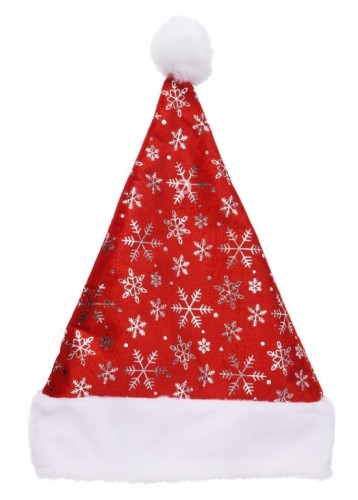 Czapka Mikołaja z pomponem świąteczna czerwona 40x30 cm