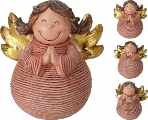 Anioł figurka świąteczna ozdobna różowa 18x17,5x12 cm
