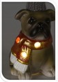 Figurka świąteczna LED piesek w czapce 12 cm