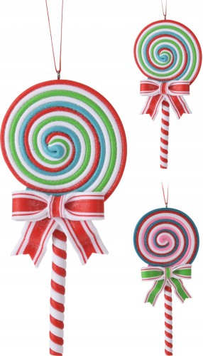 Zawieszka na choinkę lizak ozdoba świąteczna 17x7x2 cm 1szt