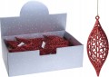 Bombka na choinkę ażurowa czerwona nietłukąca 22x8x7 cm
