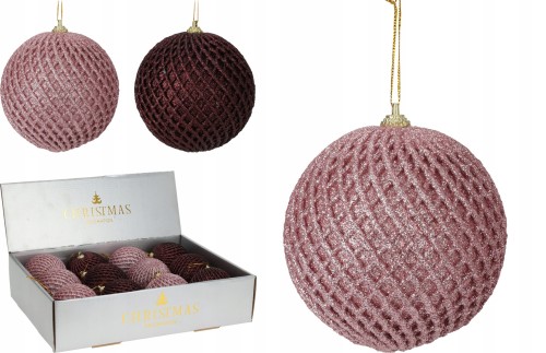 Bombka na choinkę zdobiona nietłukąca 10 cm 1szt