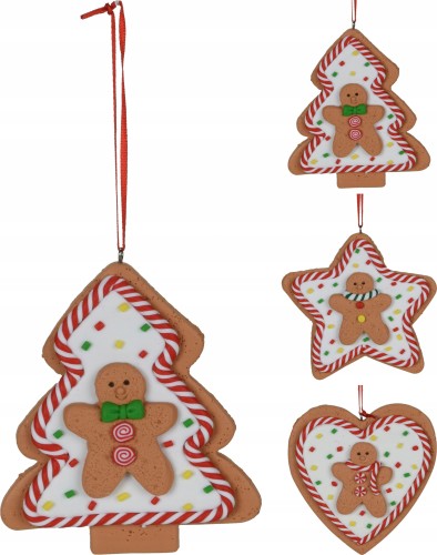 Zawieszka na choinkę piernik ozdoba nietłukąca 16x8,5 cm 1szt